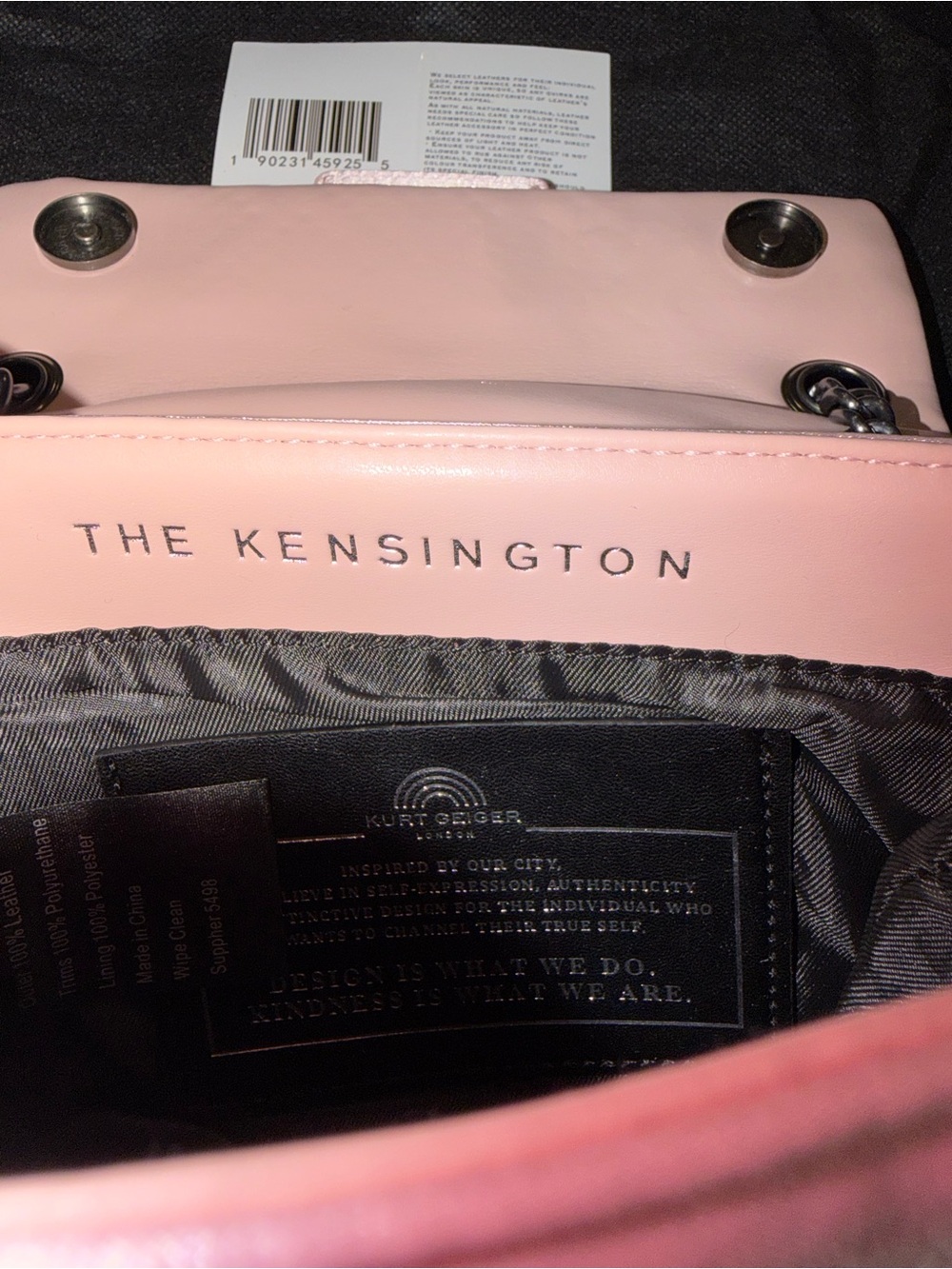 New Kurt Geiger Pink Crystal-Studded Shoulder Bag - Picture 4 of 7